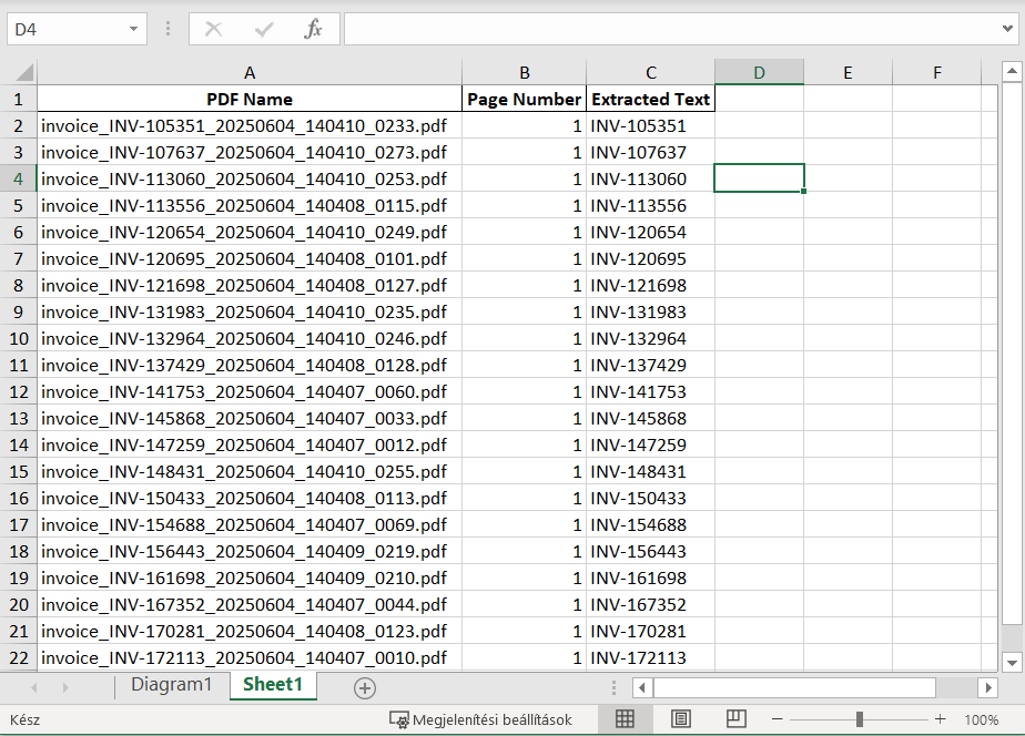 Extracted sheet Extracted sheet